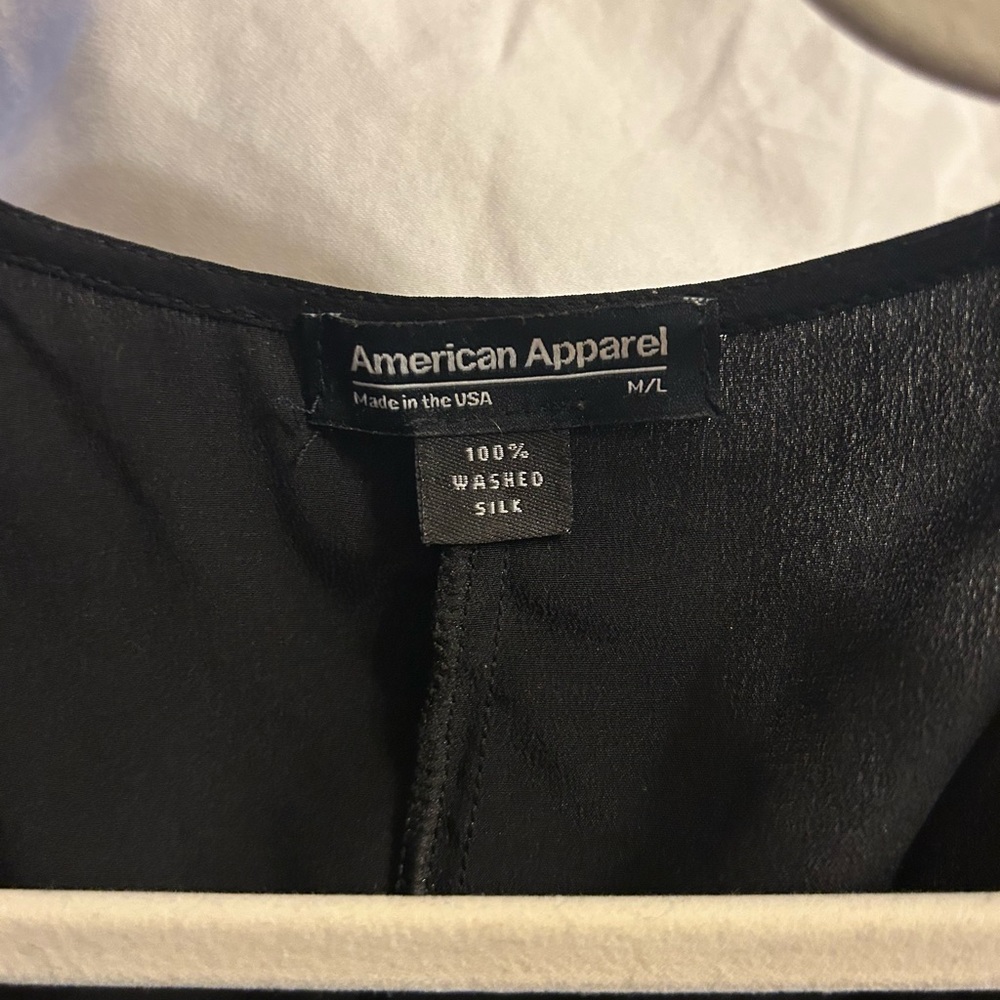 American Apparel Black Silk dress
